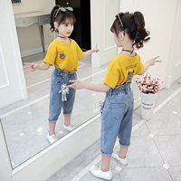 Áo thun bé gái màu vàng 9 hè 2019 mới 7 tay áo ngắn 11 phiên bản Hàn Quốc 8 bé gái 6 cotton 5 gas ngoại 12 tuổi Quần áo trẻ em - Áo thun áo thun trẻ em nữ
