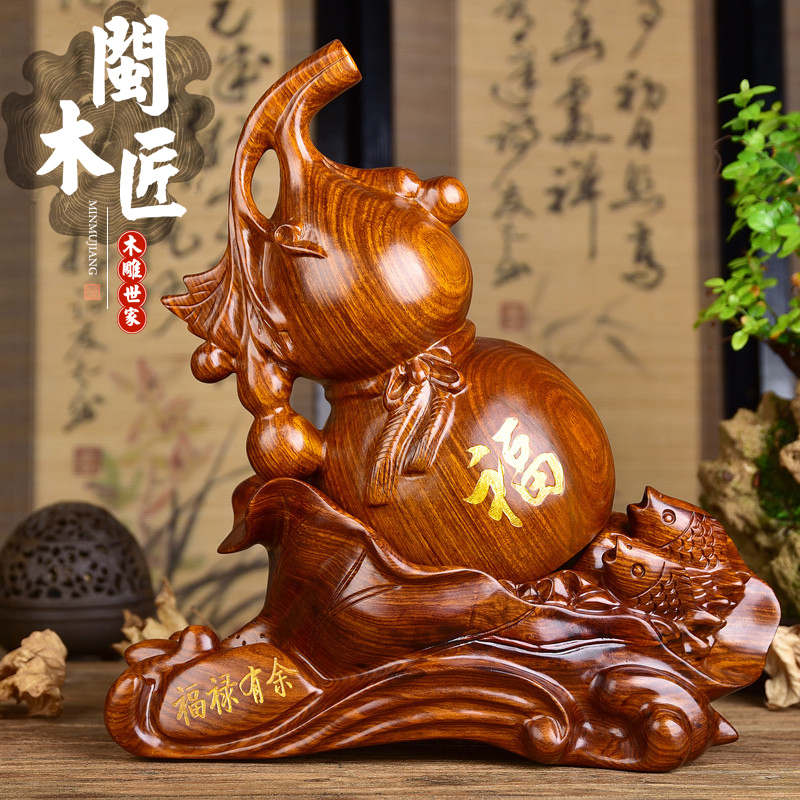 善禮木雕狗擺件 花梨木雕刻實木質狗風水生肖狗擺件家裝開業禮品