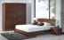 Đồ nội thất bằng gỗ sồi nguyên chất phòng ngủ gỗ bốn mảnh bộ đồ nội thất hiện đại tối giản màu gỗ tối mẫu giường ngủ hiện đại Bộ đồ nội thất