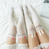 2 nạp Nhật Bản ống dài trên đầu gối vớ nữ sinh viên phần mỏng chống móc giả cao ống pantyhose mùa xuân và mùa thu vớ trắng Vớ