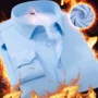 Cộng với áo ấm nhung dài tay phù hợp với áo sơ mi nam thanh niên kinh doanh chuyên nghiệp dụng cụ màu xanh dày áo twill nam áo sơ mi loang màu