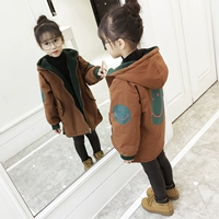 Áo khoác bé gái mùa thu đông 2018 trẻ em Hàn Quốc mới cộng với áo nhung mùa đông trẻ em dày dặn phụ nữ triều cường nước ngoài áo khoác bé trai