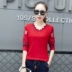 2018 mùa xuân mới áo sơ mi thời trang đáy áo sơ mi của phụ nữ mùa thu quần áo dài- tay t- shirt lỏng bên ngoài mặc mùa hè áo sơ mi nhỏ thủy triều áo phông trơn Áo phông