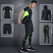 Lu Yifan quần áo thể dục nam thể thao phù hợp với mùa hè phòng tập thể dục nhanh khô chạy bộ tay áo ngắn tập thể dục - Quần áo tập thể hình