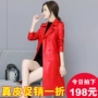 Áo khoác da nữ dài 2019 size lớn Đón mùa thu và đông Hàn Quốc phiên bản áo khoác mỏng gió áo khoác mỏng - Quần áo da ao da