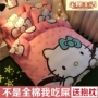 Cotton Hello Kitty Harley Hellokitty Sheets KT Cat Cotton Công chúa Gió Bốn Bộ đồ giường hoạt hình chăn ra gối nệm cao cấp