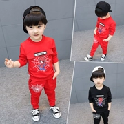 Quần áo trẻ em nam phù hợp với mùa xuân 1-3-4-6 tuổi Trẻ em hoạt hình thể thao mùa xuân và mùa thu 5 phiên bản Hàn Quốc hai bộ thủy triều