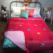 Hàn quốc pha lê nhung giường bìa mảnh duy nhất AB phiên bản rửa sạch bông bên chần chăn chăn ga trải giường bìa pad dual-sử dụng máy rửa