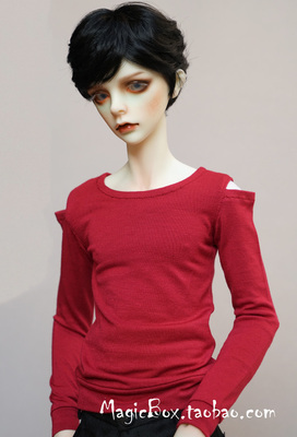 taobao agent Doll, red clothing, T-shirt, top, long sleeve, scale 1:3, scale 1:4