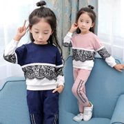 Cô gái mùa thu 2019 quần áo trẻ em mới thể thao phù hợp với khí 15 đứa trẻ lớn Cô gái 12 tuổi mùa xuân và mùa thu phiên bản Hàn Quốc của thủy triều