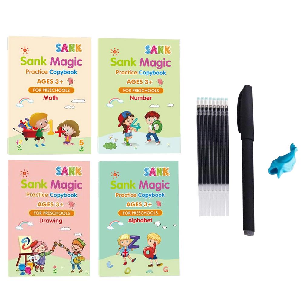 Style 1Cross border Hot sale whole English version Practice calligraphy paste children groove Calligraphy preschool stiff brush Practice calligraphy plate magic Writing paste