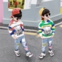 Quần áo trẻ em 2019 mới mùa thu phù hợp với trẻ em nước ngoài mùa thu thể thao quần jean đẹp trai áo len sóng Hàn Quốc - Quần jean quần jean lưng thun cho bé