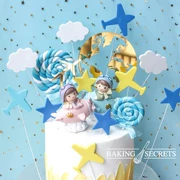 Trang trí bánh nướng Little Cloud Pilot Doll Trang trí máy bay Star Cloud Birthday Card Chèn - Trang trí nội thất