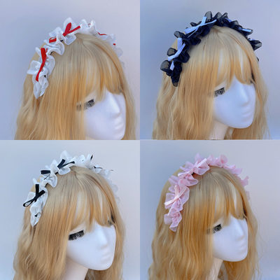 taobao agent Japanese hair accessory, hairgrip with bow, universal headband, Lolita style