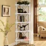 Белая угловая рама, экологичная книжная полка из натурального дерева