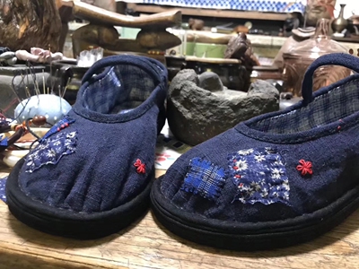 禅棉时光原创纯手工制作补丁手绣老布鞋圆头超软文艺复古懒人鞋孕