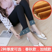 Quần legging nữ mùa thu 2018 mới cotton co giãn mặc ngoài quần mùa thu đông cộng với quần nhung dày nâng bụng