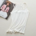 White Lace Beauty Back Long Sling Vest Girl Bottoming Anti-light Out Inside Thin Thin Wrapping Tube Top - Ống Ống