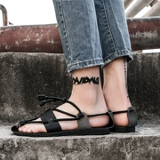 Mùa hè 2018 mới da retro Roman sandal nam cá tính thời trang giày đi biển Phiên bản Hàn Quốc của thương hiệu thủy triều hoang dã