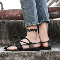 Mùa hè 2018 mới da retro Roman sandal nam cá tính thời trang giày đi biển Phiên bản Hàn Quốc của thương hiệu thủy triều hoang dã giày nam đẹp