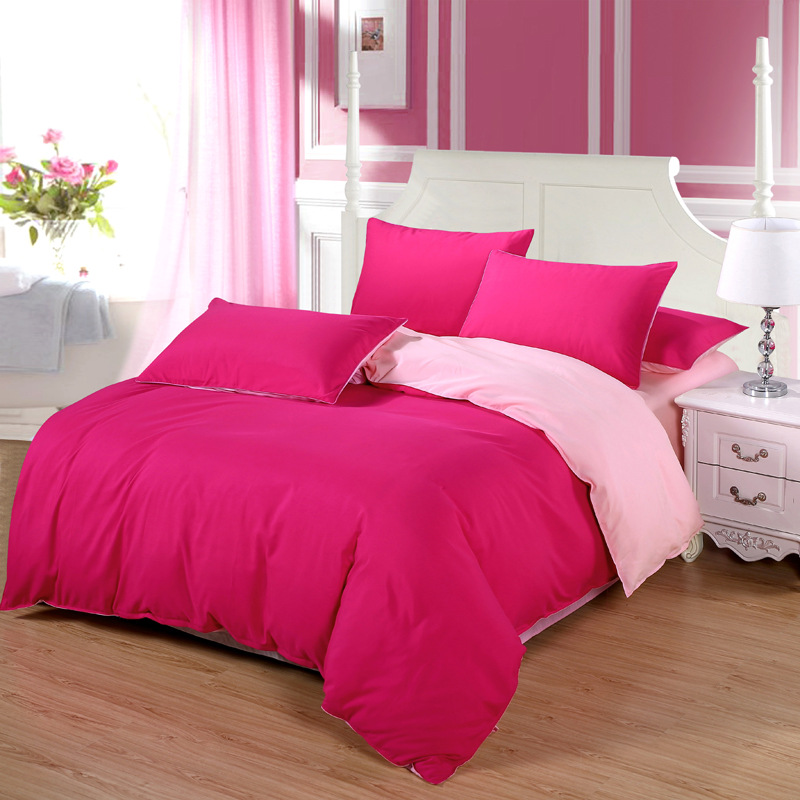 Rose RubyCottonBedsheetssetquiltcoverpillowcasebedding4sets