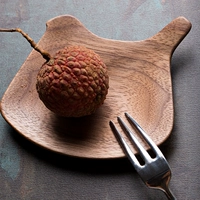 Птичья тарелка [два деревянных работа] Дизайнерские леса ручной работы в лесу с закусками, североамериканский черный деревян с орехом