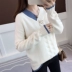 Áo mùa thu mới 2018 áo thun rộng rãi áo len học sinh phiên bản Hàn Quốc của gió lười đại học là phụ nữ cổ chữ V mỏng áo len rộng Áo len cổ chữ V