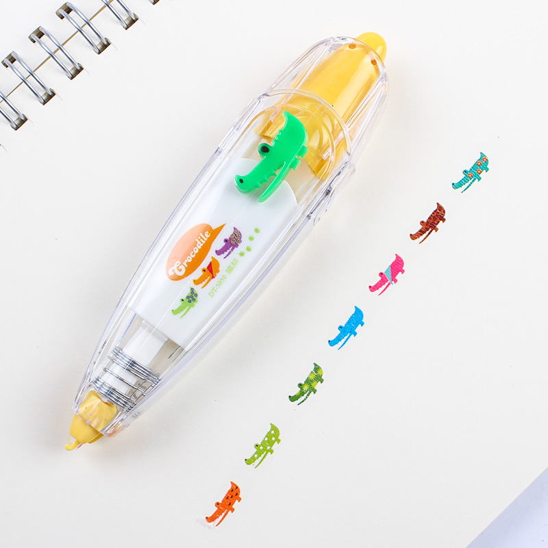 Yellow Crocodilelace Correction tape Stickers grow up album diy manual Stickers children Record book Hand book diary decorate