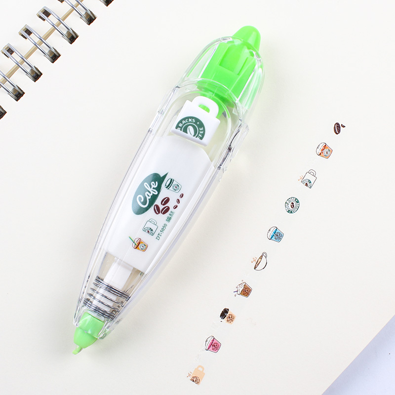 Green Coffeelace Correction tape Stickers grow up album diy manual Stickers children Record book Hand book diary decorate