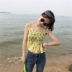 Mùa hè ăn mặc của phụ nữ Hàn Quốc phiên bản của nhỏ tươi Mỏng hoang dã mỏng ngắn voan hoa sling bên ngoài mặc vest + khăn choàng Áo ba lỗ