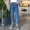 Mùa xuân phụ nữ Hàn Quốc phiên bản của lỏng hoang dã thẳng quần cao eo nguyên jeans chín quần sinh viên chân quần quần quần jean lưng cao qua rốn