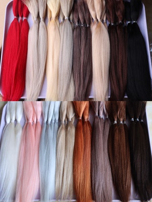 taobao agent Combing horse -haired color row small cloth straight hair/bjd6 points baby hair bundle Blythe wig straight hair
