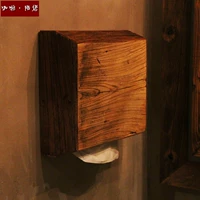 Манфа кафе сплошной деревянная насосная бумажная коробка туалетная стена туалетная стена -бумажная коробка, старая ретро, ​​ретро, ​​коробка для бумажных полотенец бесплатная доставка