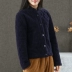 Quần áo poc 2018 thu đông 2018 áo khoác nhung mới bằng vải cotton nữ dài tay văn học đơn giản - Bông Bông