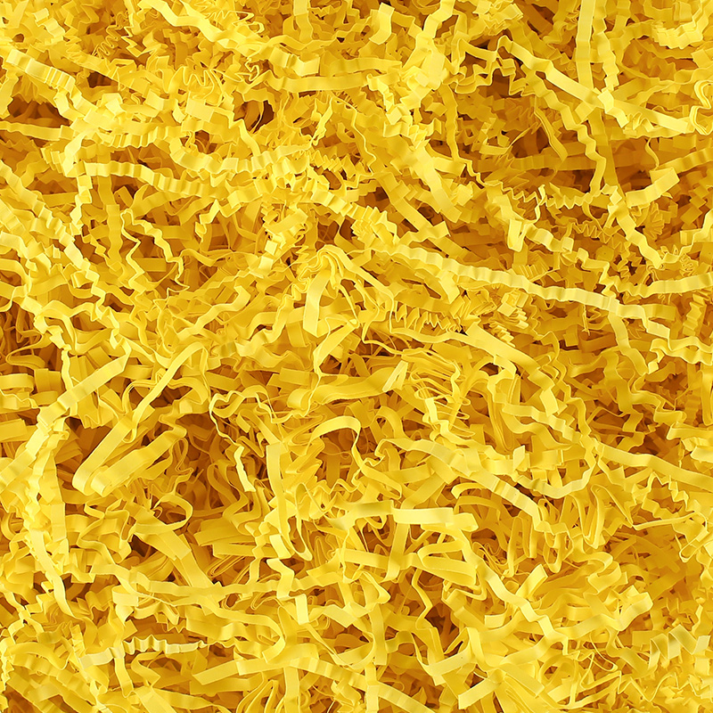 Lemon Yellow Pleated SilkGift box ornament ceremony Item box Lafite Fillings Shredded paper Silk strip Crumbs Wadding originality Bedding grass decorate Material Science