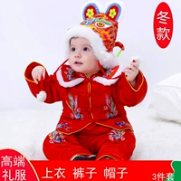 Детская куртка, детский комплект для мальчиков, зимняя одежда, китайский стиль, увеличенная толщина