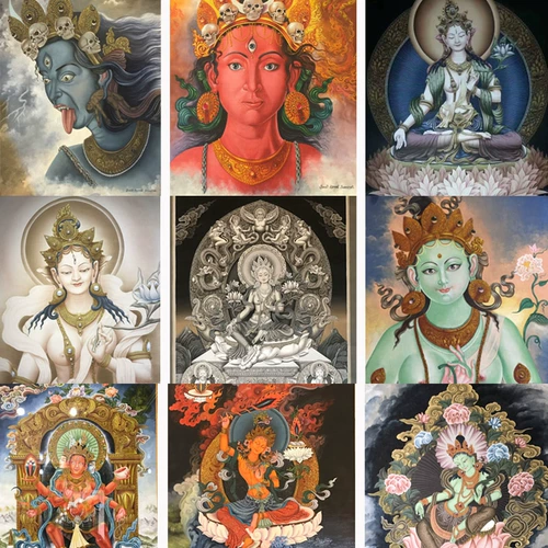 Тхангка висящая живопись Тибет Непал Будда Статуи Мандала Висящая живопись Декоративная живопись для особых звеньев