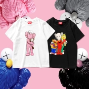Sesame Street kaws chung trẻ em áo thun ngắn tay hoạt hình Quần áo cotton nam Hàn Quốc và quần áo trẻ em nữ 2019 thủy triều cha mẹ-con - Áo thun