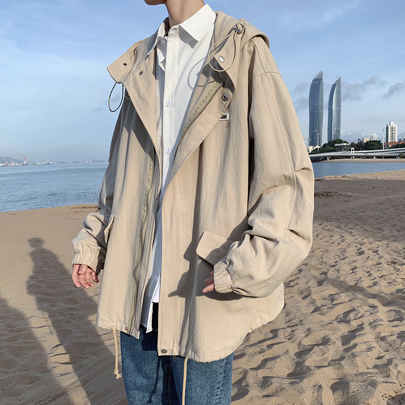 Men's trend of work coat fall 2020 new ins port style puffy jacket windbreaker loose and versatile Korean version trend