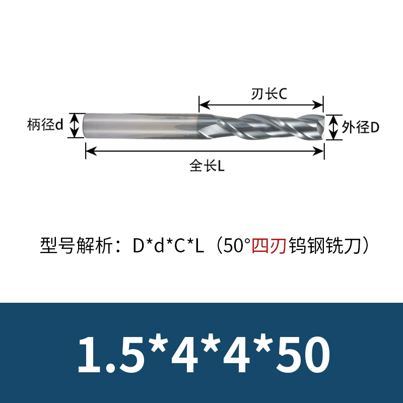 mũi dao cnc Dao phay thép vonfram 50 độ GM Máy nghiền cuối cacbua 4 lưỡi máy giặt đáy phẳng Máy tiện tiện mở rộng bốn lưỡi CNC dao phay gỗ cnc mũi cắt cnc Dao CNC