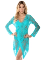 Синяя кружевная рубашка