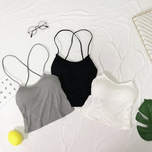 Châu âu và Hoa Kỳ xu hướng sexy ins siêu cháy lớn lại dây đeo chéo dây đeo ngắn vest tiếp xúc rốn vẻ đẹp trở lại bọc ngực dây đeo nữ