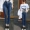 Mùa thu Hàn Quốc cao eo feet chín điểm jeans nữ Slim mỏng lỗ căng bút chì quần dài sinh viên đồ công sở nữ