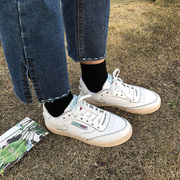 2018 mùa hè Hàn Quốc ulzzang đường phố thấp sneakers trắng siêu lửa retro hoang dã cổ điển giày phụ nữ