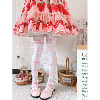 taobao agent Sweet knee socks, velvet Japanese swan, Lolita style, suitable for teen, mid-length