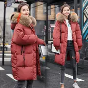 Phụ kiện phân bón XL cho bà bầu mùa đông xuống áo khoác cotton phiên bản Hàn Quốc của phần dài lỏng lẻo của áo khoác mẹ bằng vải bông dày