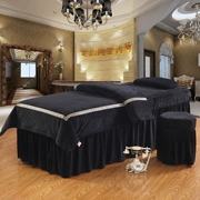 Vẻ đẹp trải giường bốn bộ tùy chỉnh-thực hiện Châu Âu-phong cách rắn màu sắc đẹp salon SPA giường massage bìa tùy chỉnh đặc biệt đen