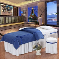 Da nơ phần bông denim bedspread vẻ đẹp thẩm mỹ viện SPA massage phổ biến tùy chỉnh rắn màu bedspread - Trang bị tấm khăn trải giường spa