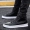 Chàng trai mùa đông tất cả giày cao gót màu đen Giày nam cao hoang dã Giày da Hàn Quốc không thấm nước giày cao cổ trắng