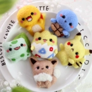 Pokémon phim hoạt hình thú cưng phụ kiện quần áo trâm len cảm thấy thủ công gói vật liệu tự làm - Trâm cài